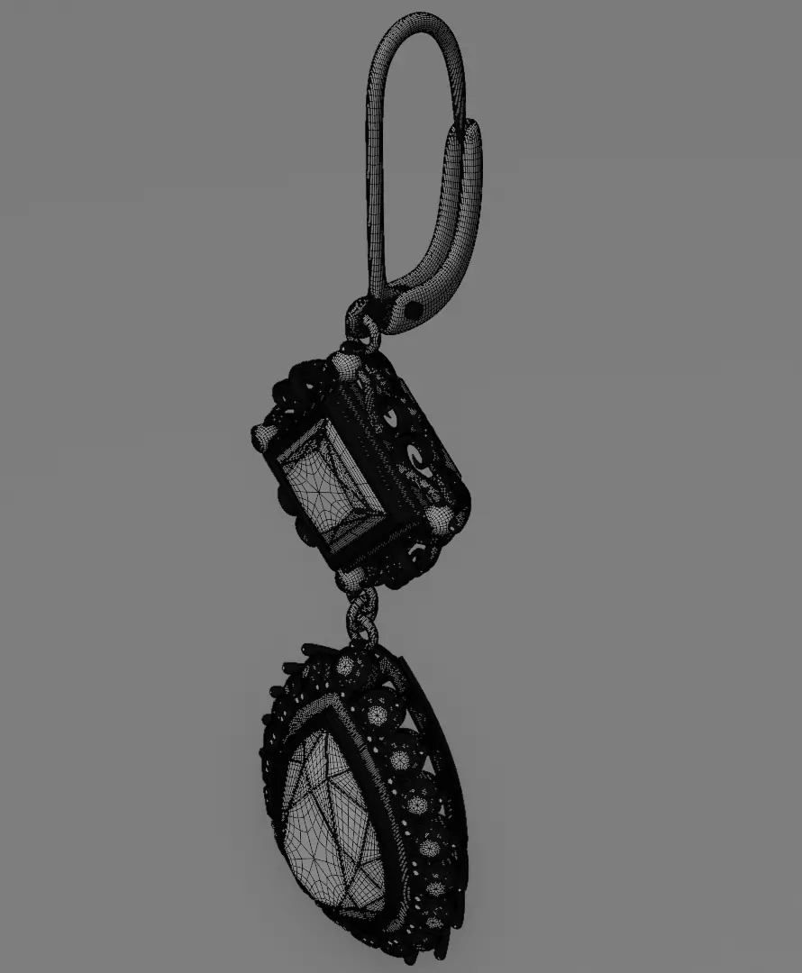 Silver Aurelis earrings 3D model jewelry 3D model_13