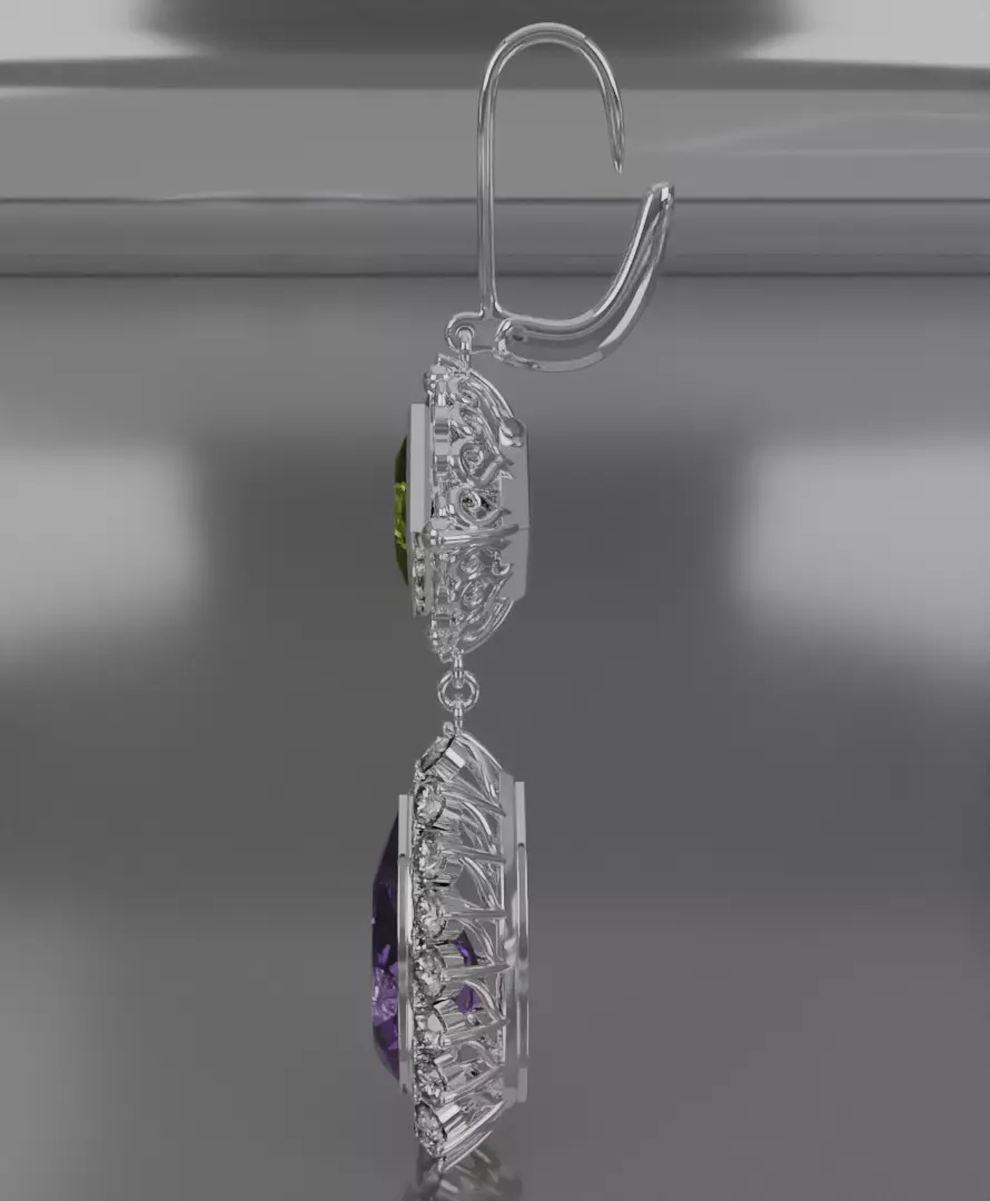 Silver Aurelis earrings 3D model jewelry 3D model_6