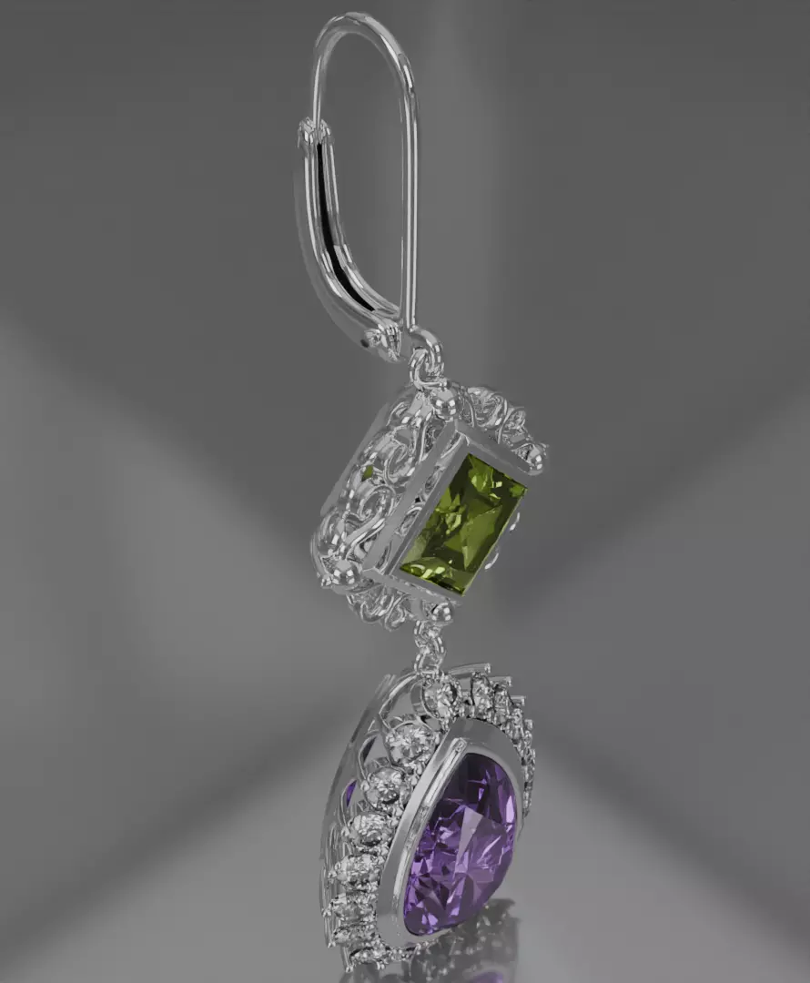 Silver Aurelis earrings 3D model jewelry 3D model_9