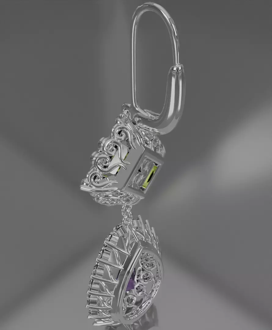 Silver Aurelis earrings 3D model jewelry 3D model_11