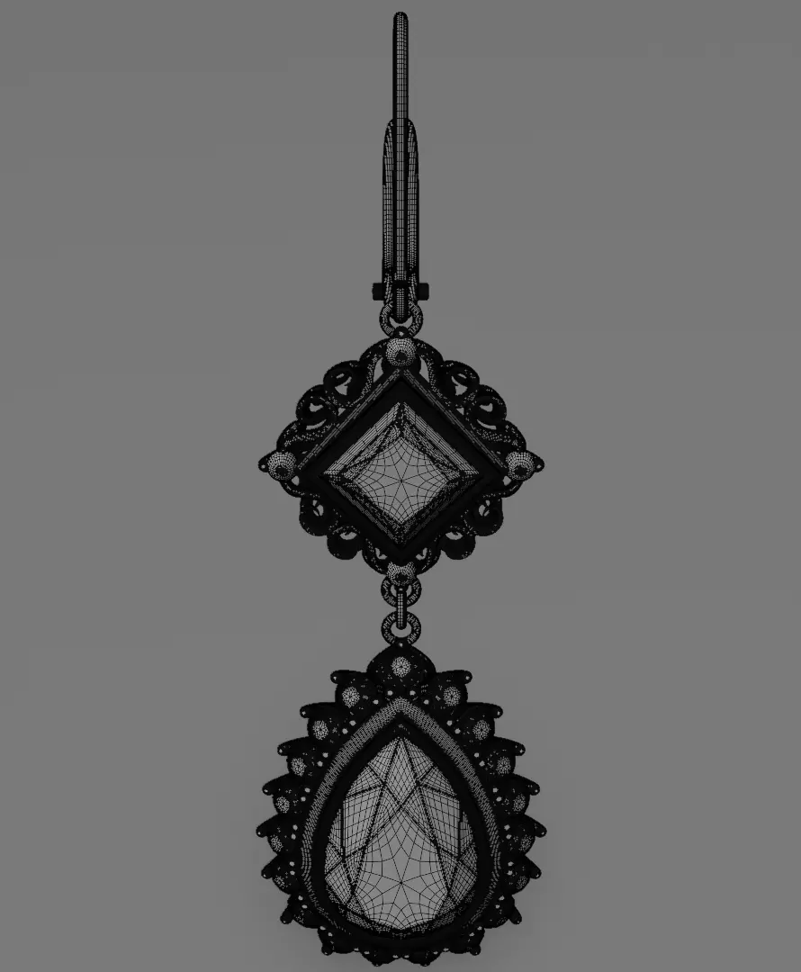 Silver Aurelis earrings 3D model jewelry 3D model_15