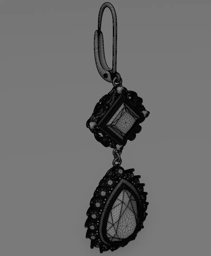 Silver Aurelis earrings 3D model jewelry 3D model_12