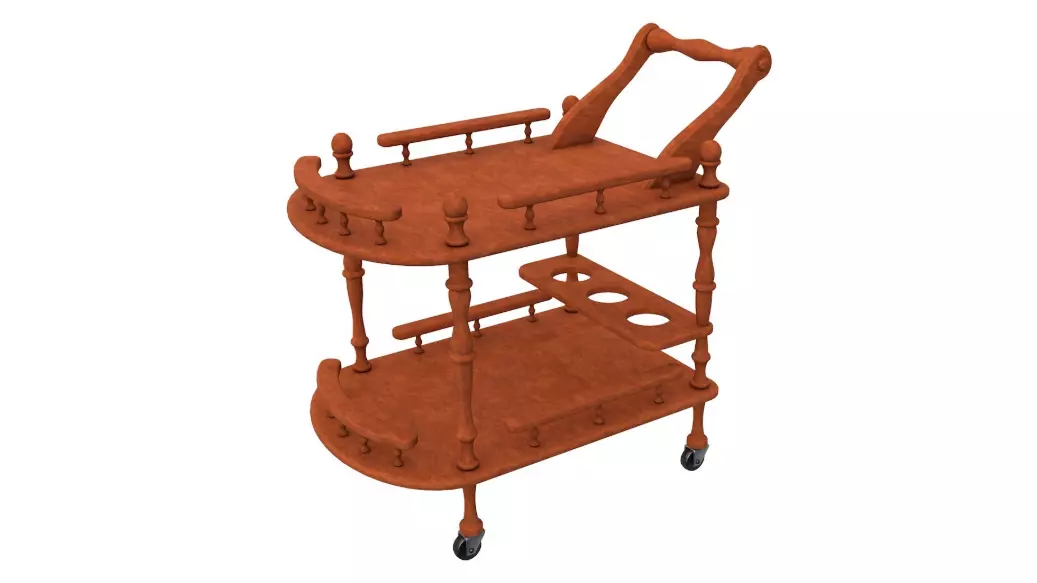 Wooden Serving Trolley 3D model