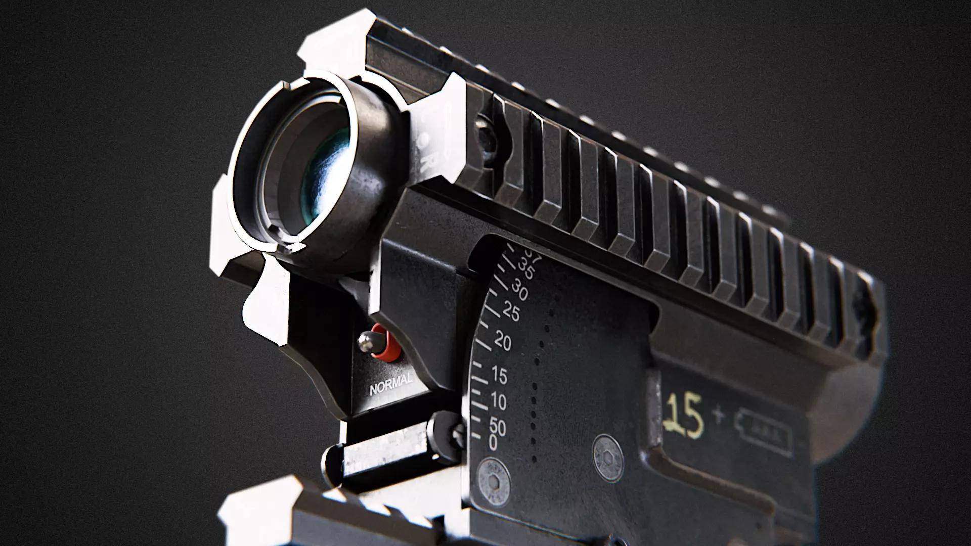 M2A1 Grenade launcher Reflex Sight Low-poly 3D model_10