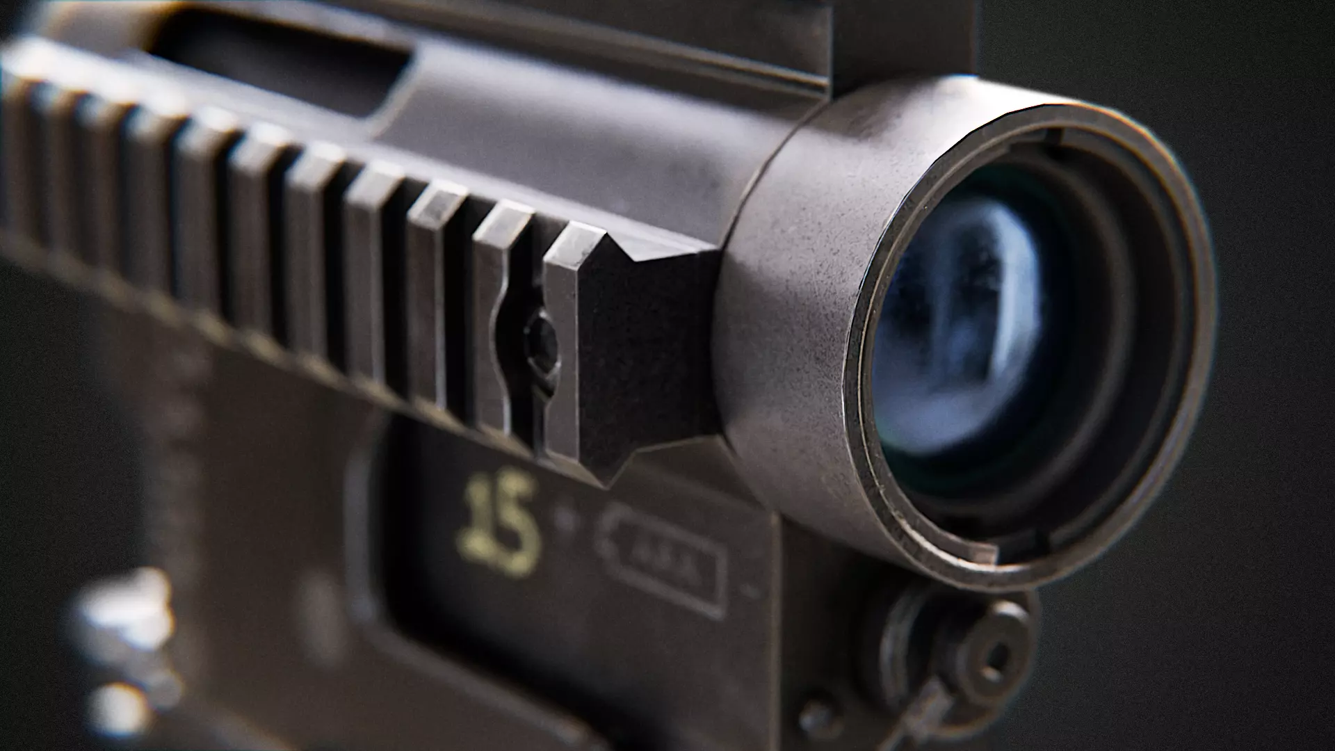 M2A1 Grenade launcher Reflex Sight Low-poly 3D model_8