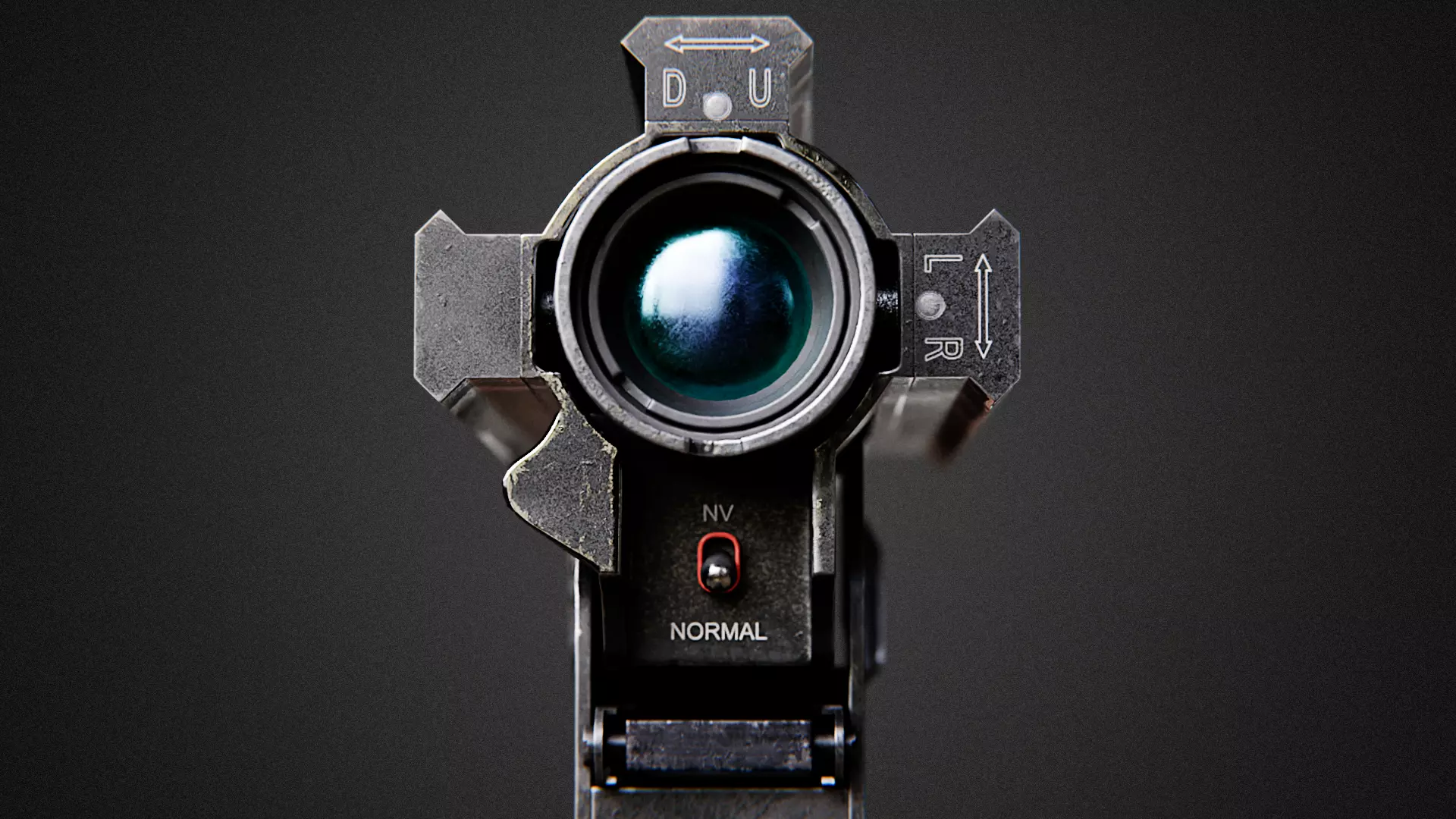 M2A1 Grenade launcher Reflex Sight Low-poly 3D model_9