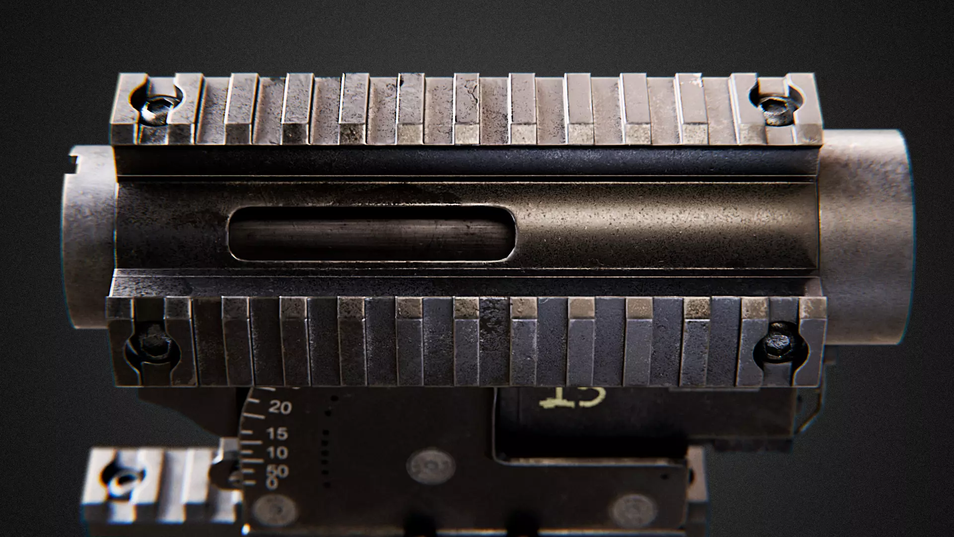 M2A1 Grenade launcher Reflex Sight Low-poly 3D model_7