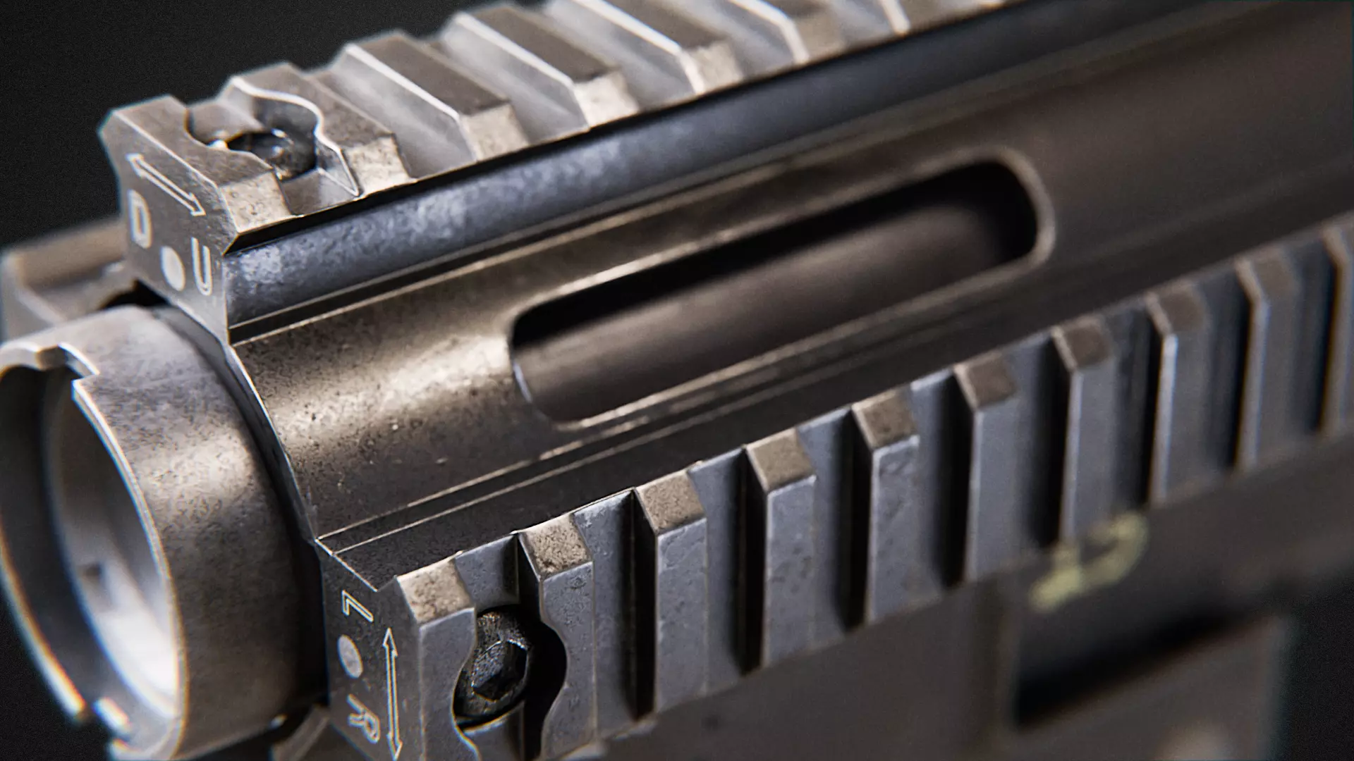 M2A1 Grenade launcher Reflex Sight Low-poly 3D model_5