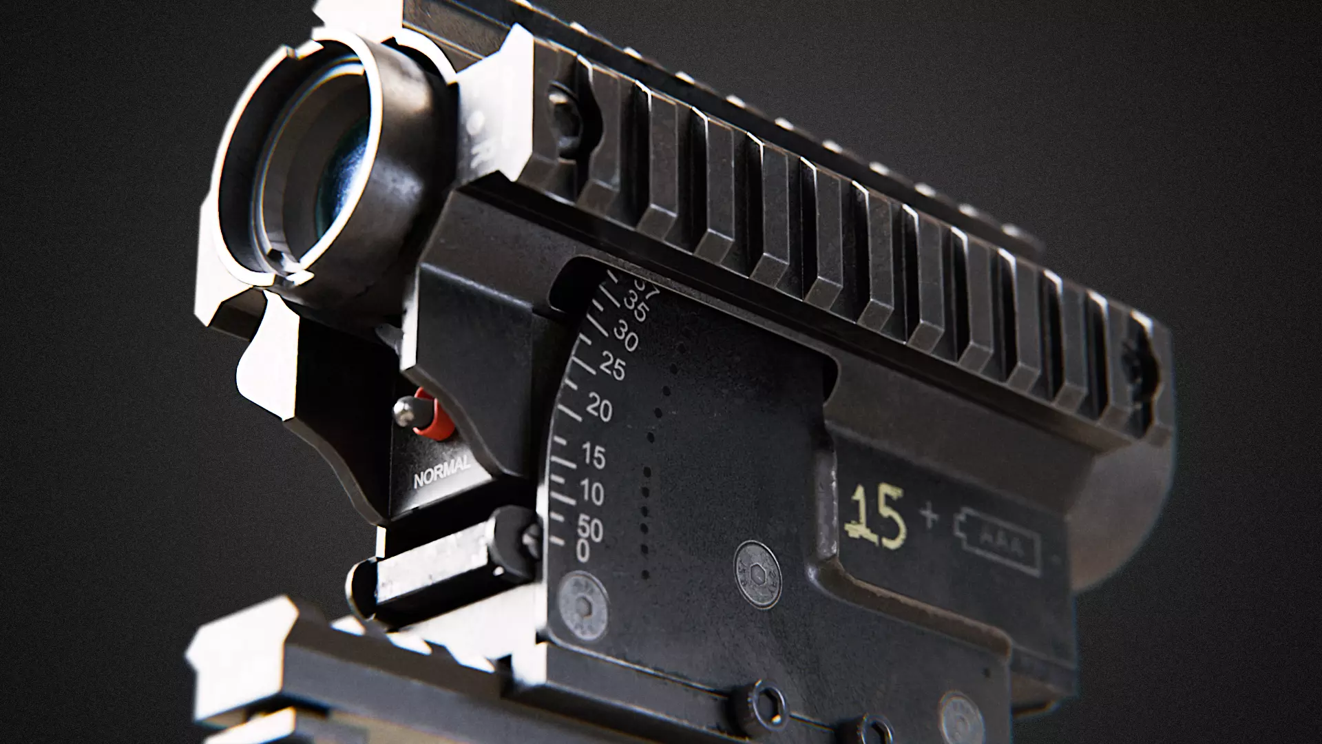 M2A1 Grenade launcher Reflex Sight Low-poly 3D model_2