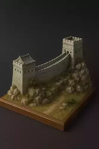 Great Wall of China 3D Diorama  Miniature Sculpture
