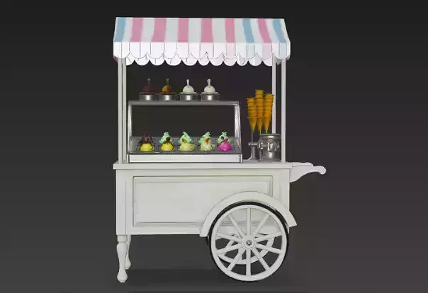 Ice Cream Cart 3D Model