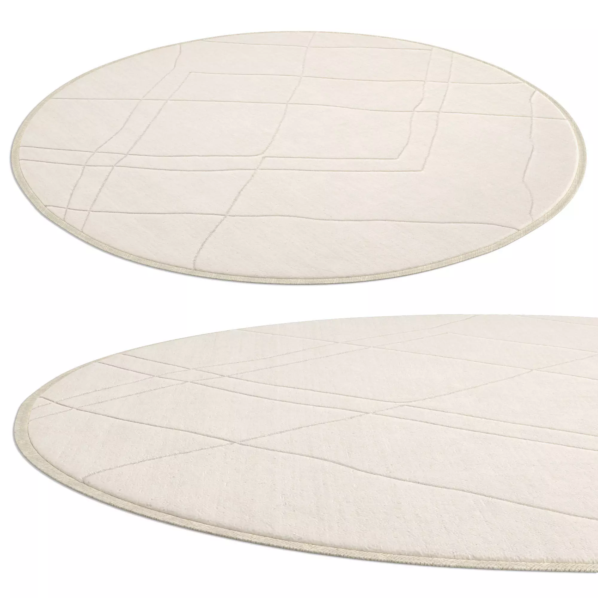 Samira Wool Rug round 3D model_0