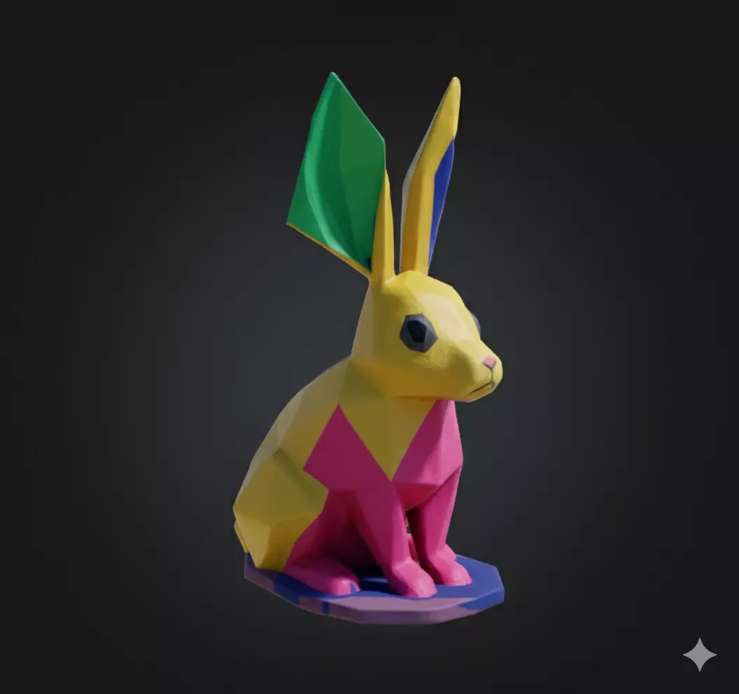 Low-Poly Geometric Rabbit 3D Decorative Model Free 3D print model