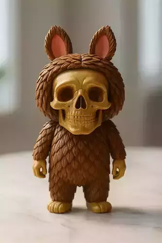  Labubu Skull Bunny  Creepy Cute Collectible Figurine
