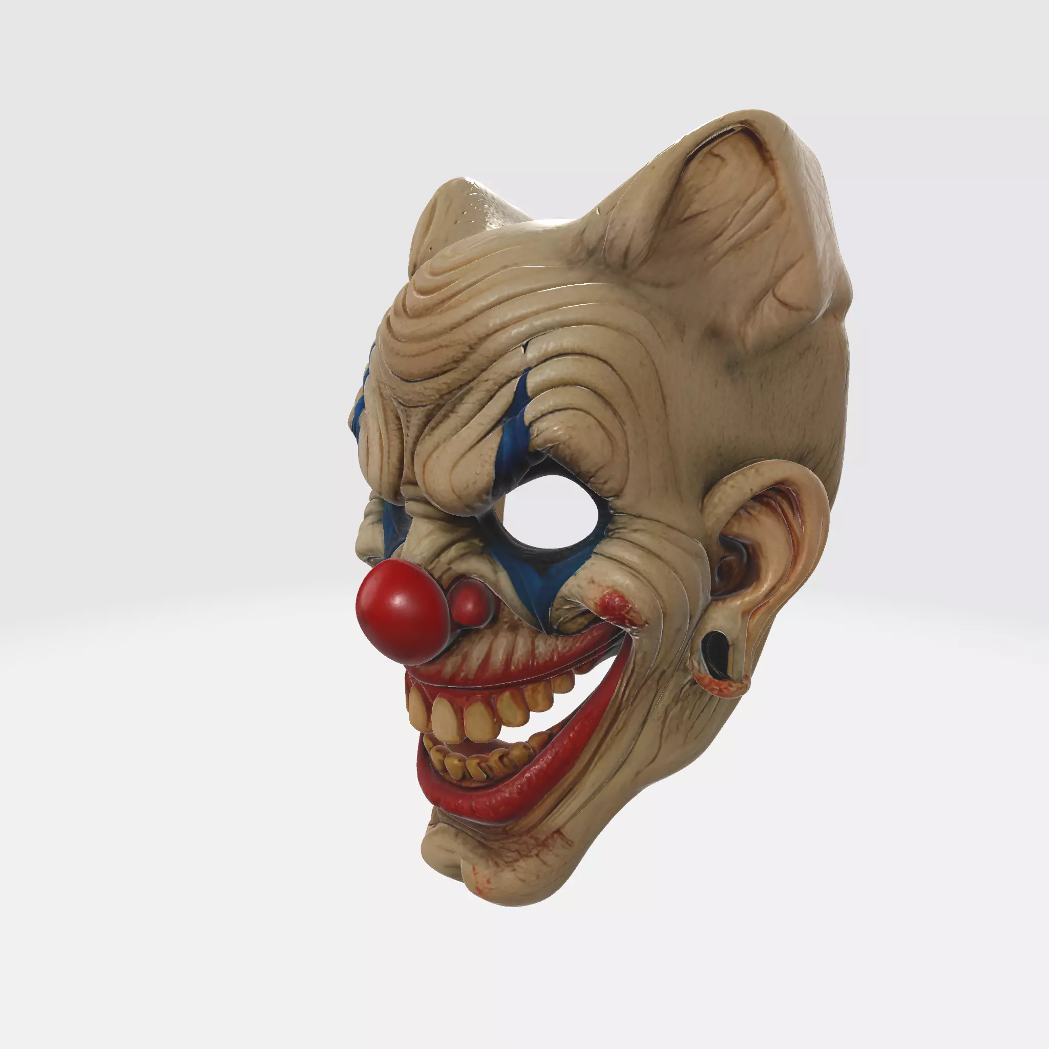 Creepy Evil Clown Mask Scary Halloween Horror 3D print model_4
