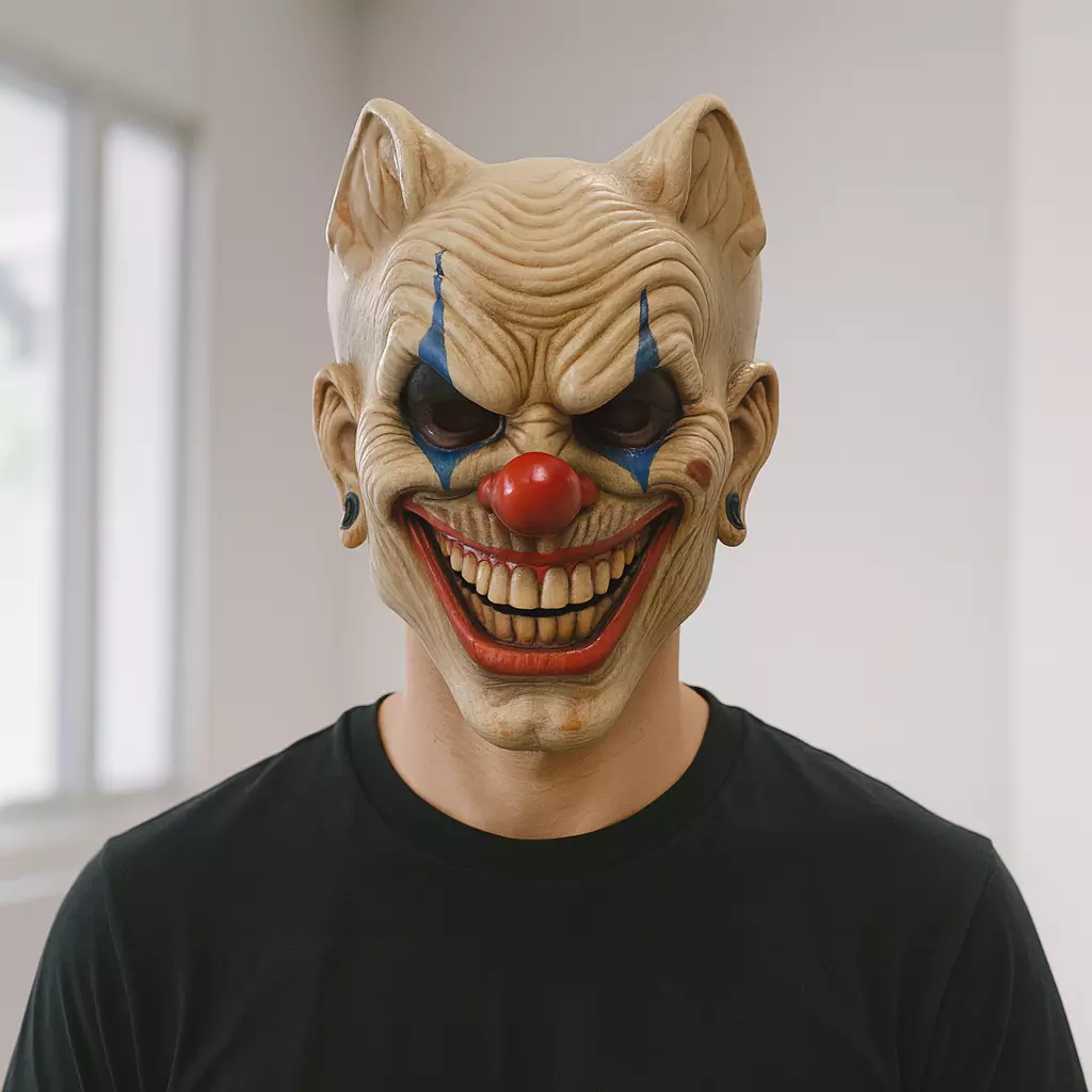 Creepy Evil Clown Mask Scary Halloween Horror 3D print model_1