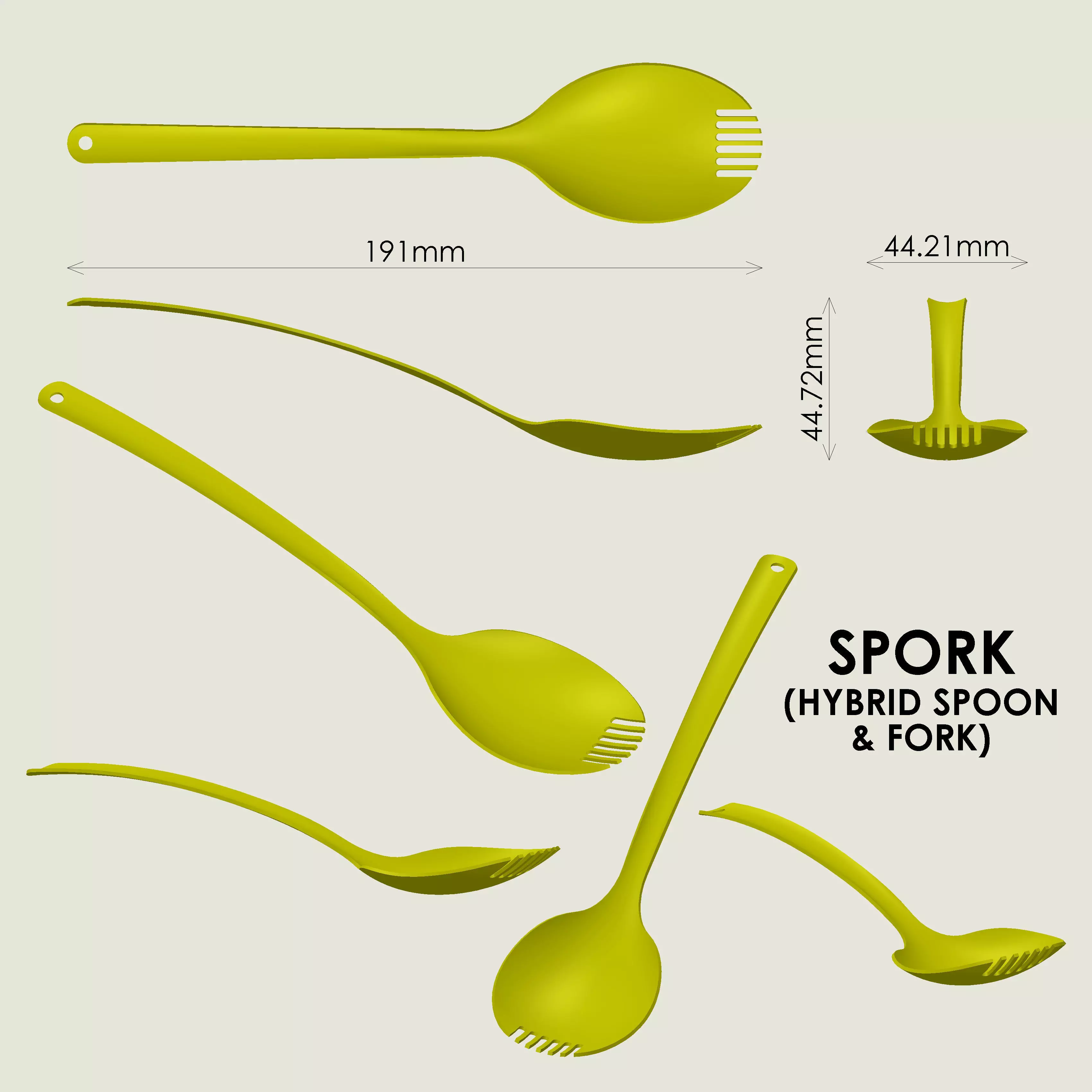 Spork 3D print model_3