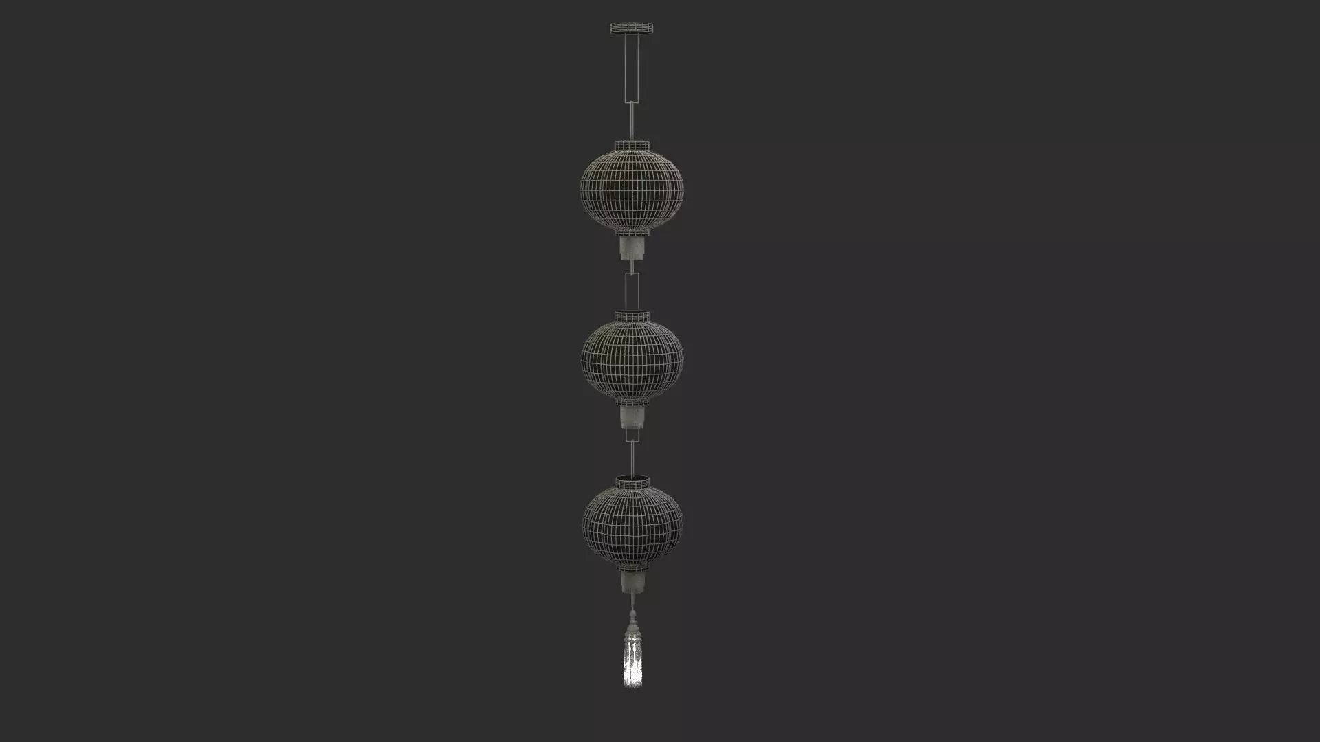 Chinese red lantern Low-poly 3D model_10