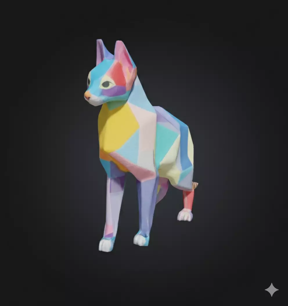 Geometric Cat 3D Modern Decorative Sculpture Free 3D print model