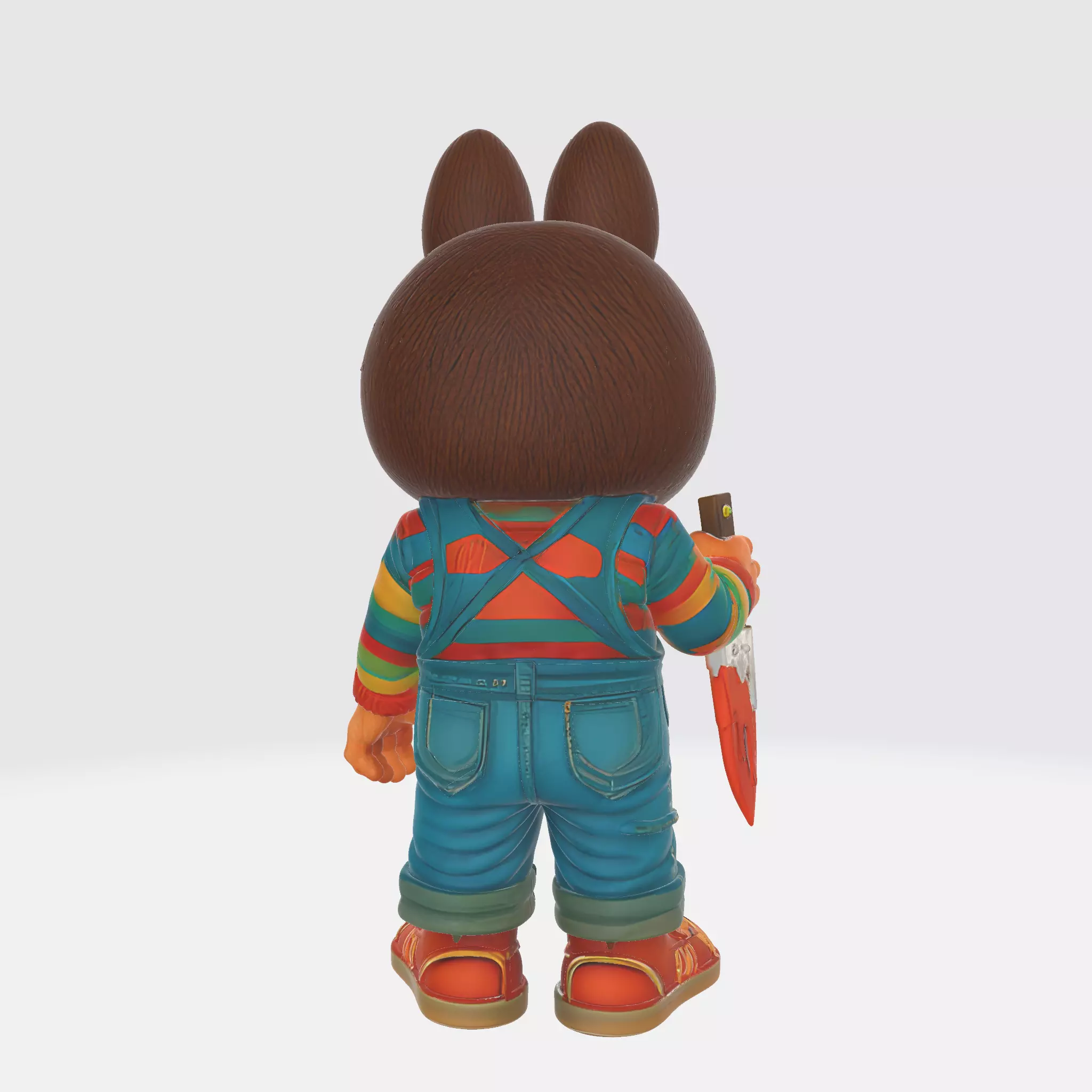 Creepy Labubu Killer Bunny Figurine Horror Collectible 3D print model_2