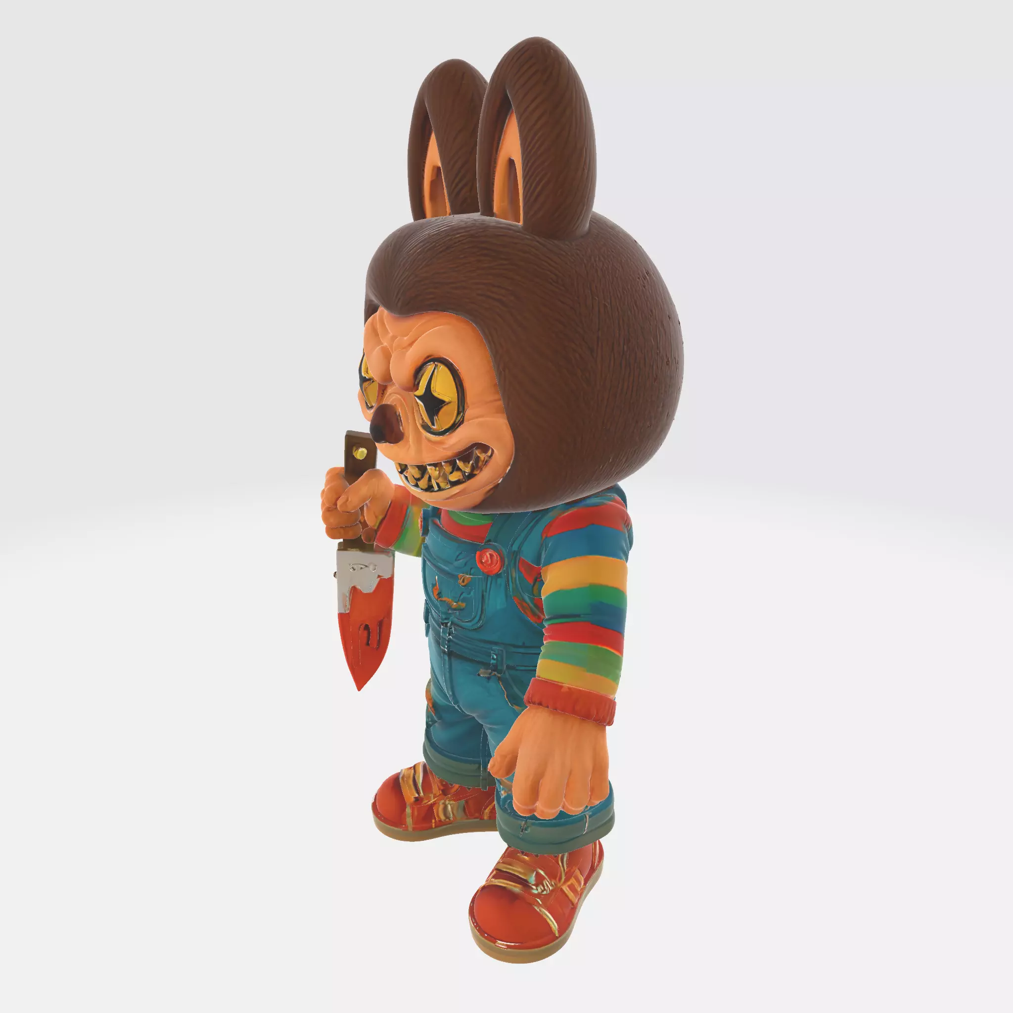 Creepy Labubu Killer Bunny Figurine Horror Collectible 3D print model_3