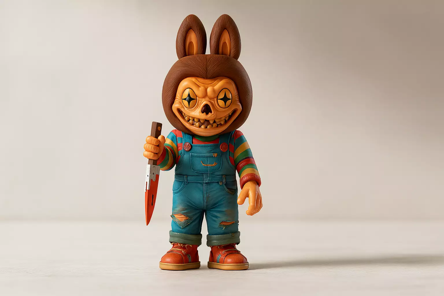 Creepy Labubu Killer Bunny Figurine Horror Collectible 3D print model_0