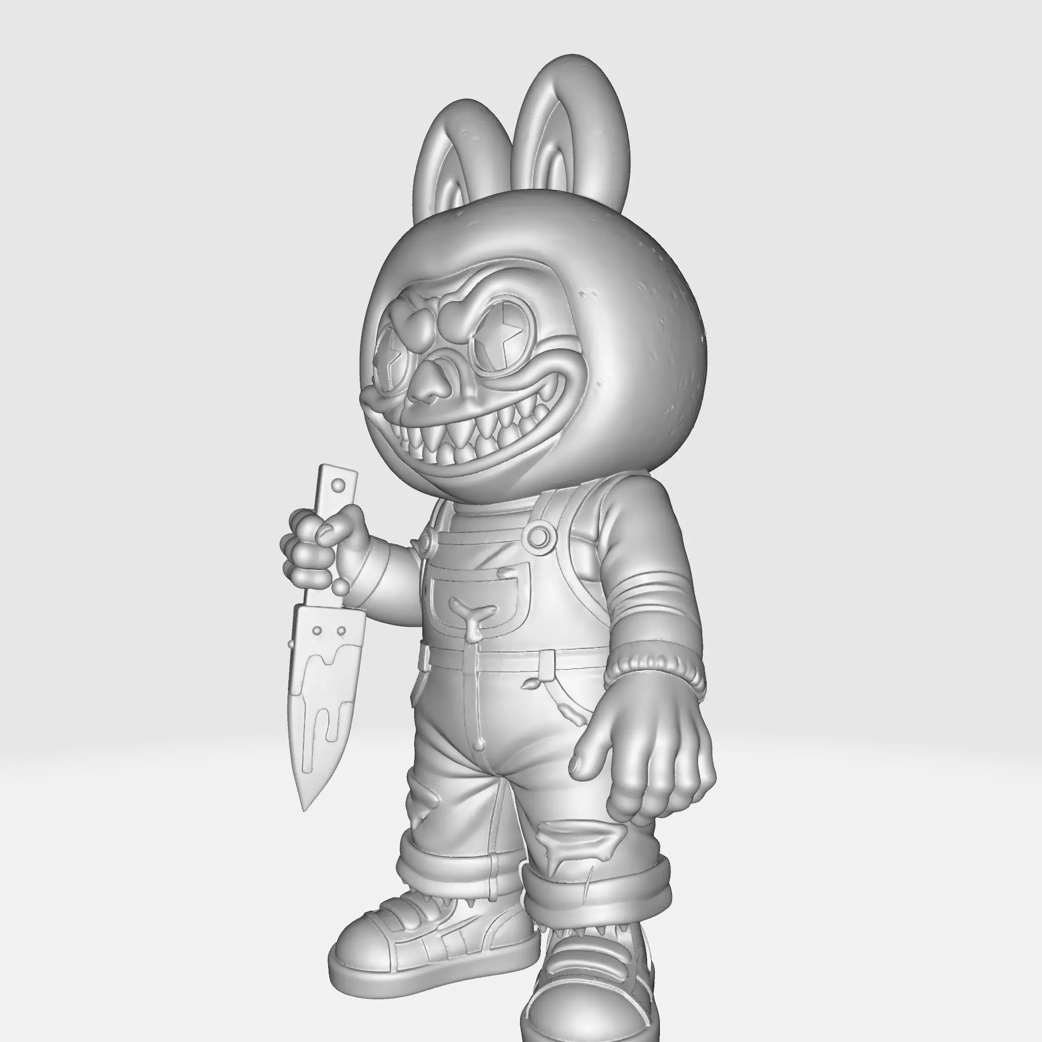 Creepy Labubu Killer Bunny Figurine Horror Collectible 3D print model_1