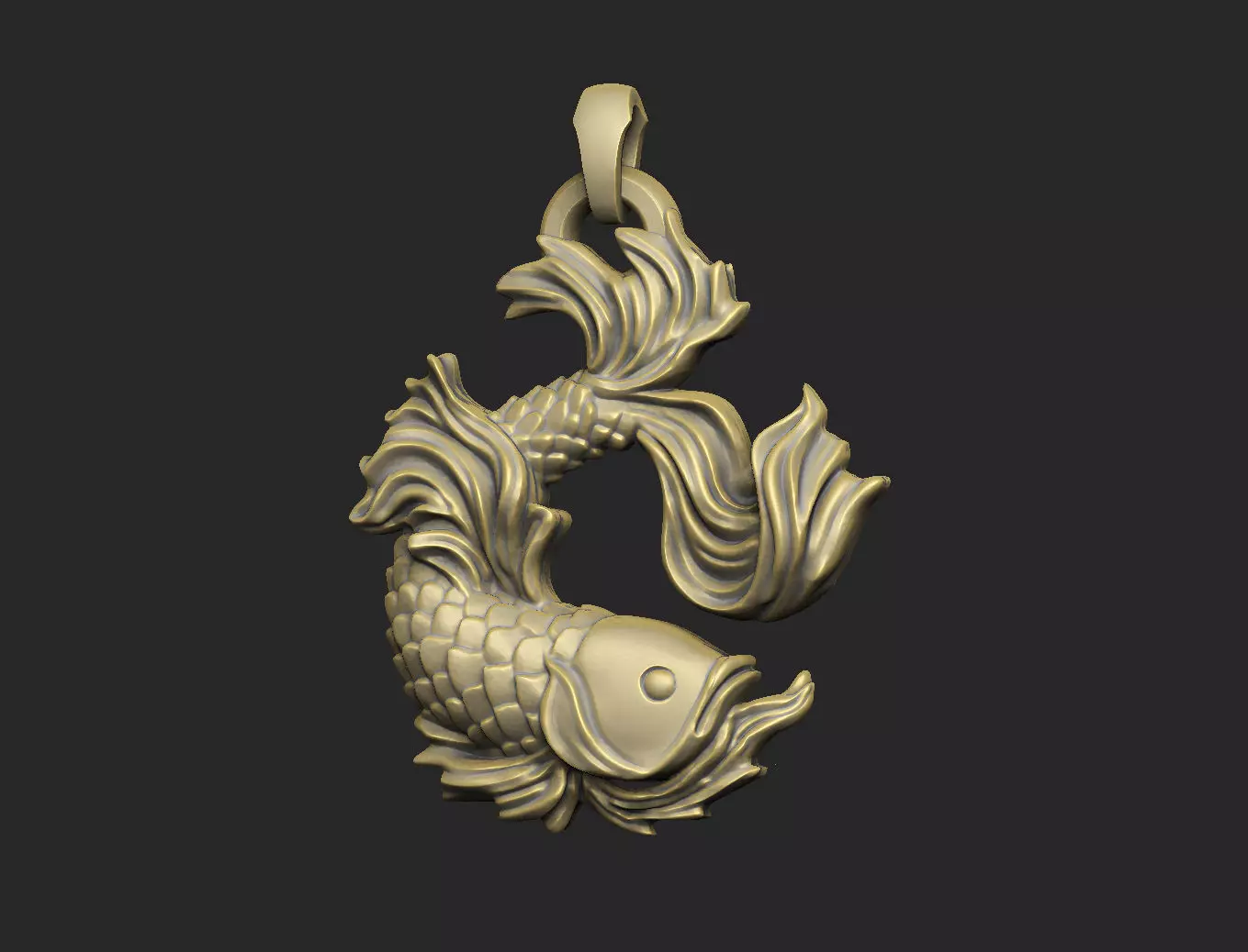 Koi scale beautiful Chinese old fish animal history design 3D print model