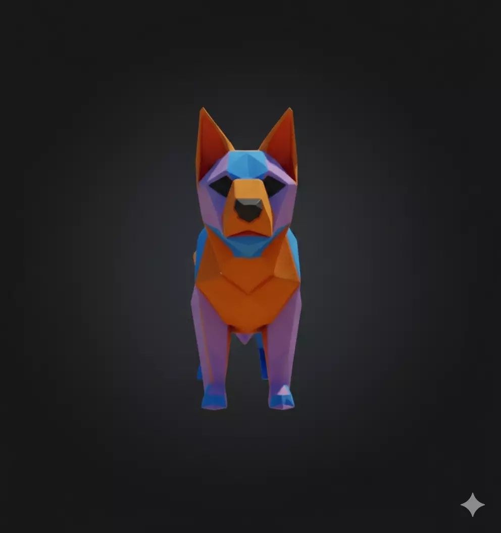 Modern Geometric Dog 3D Minimalist Sculpture Free 3D print model