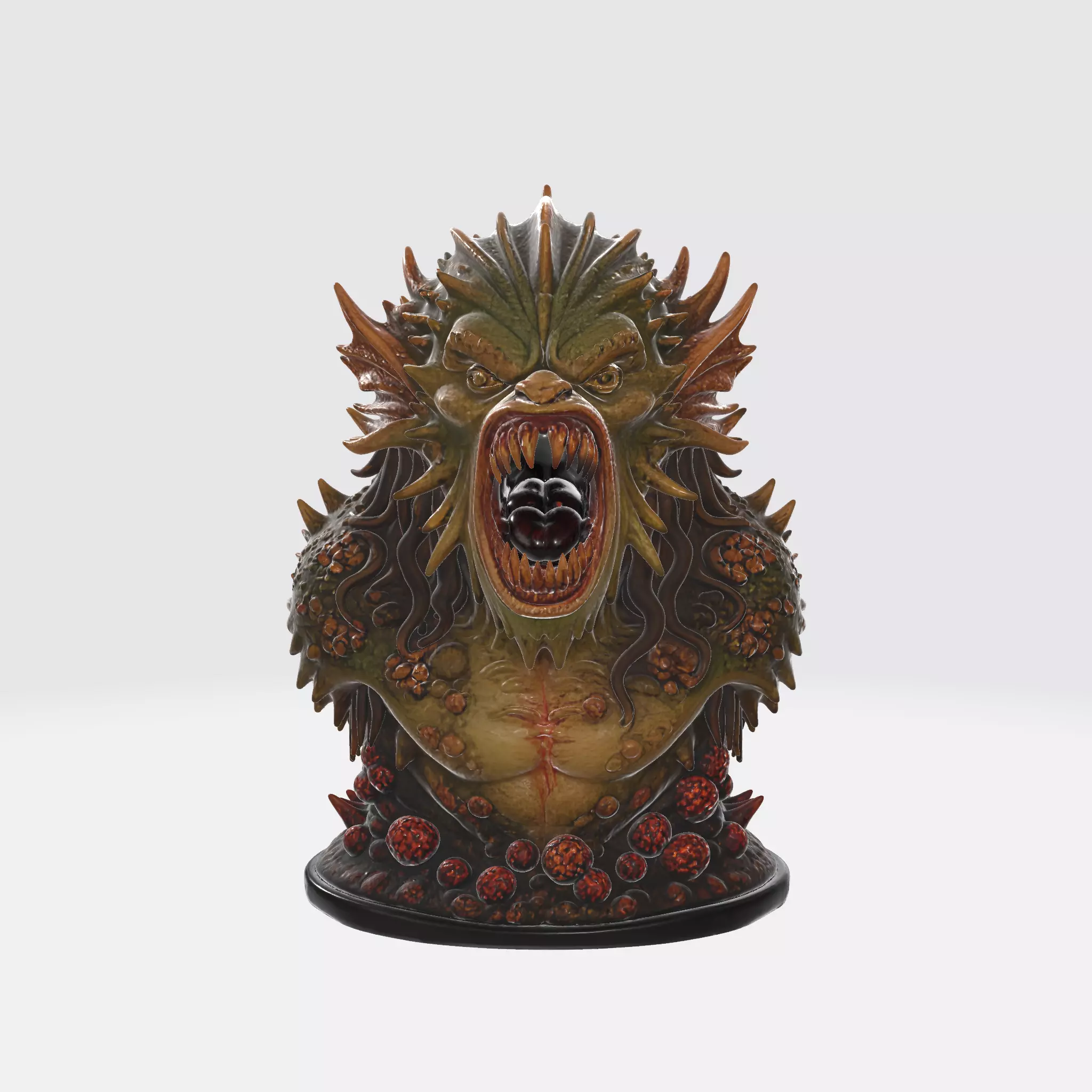 Terrifying Sea Monster Bust Mythical Ocean Creature Statue 3D print model_1