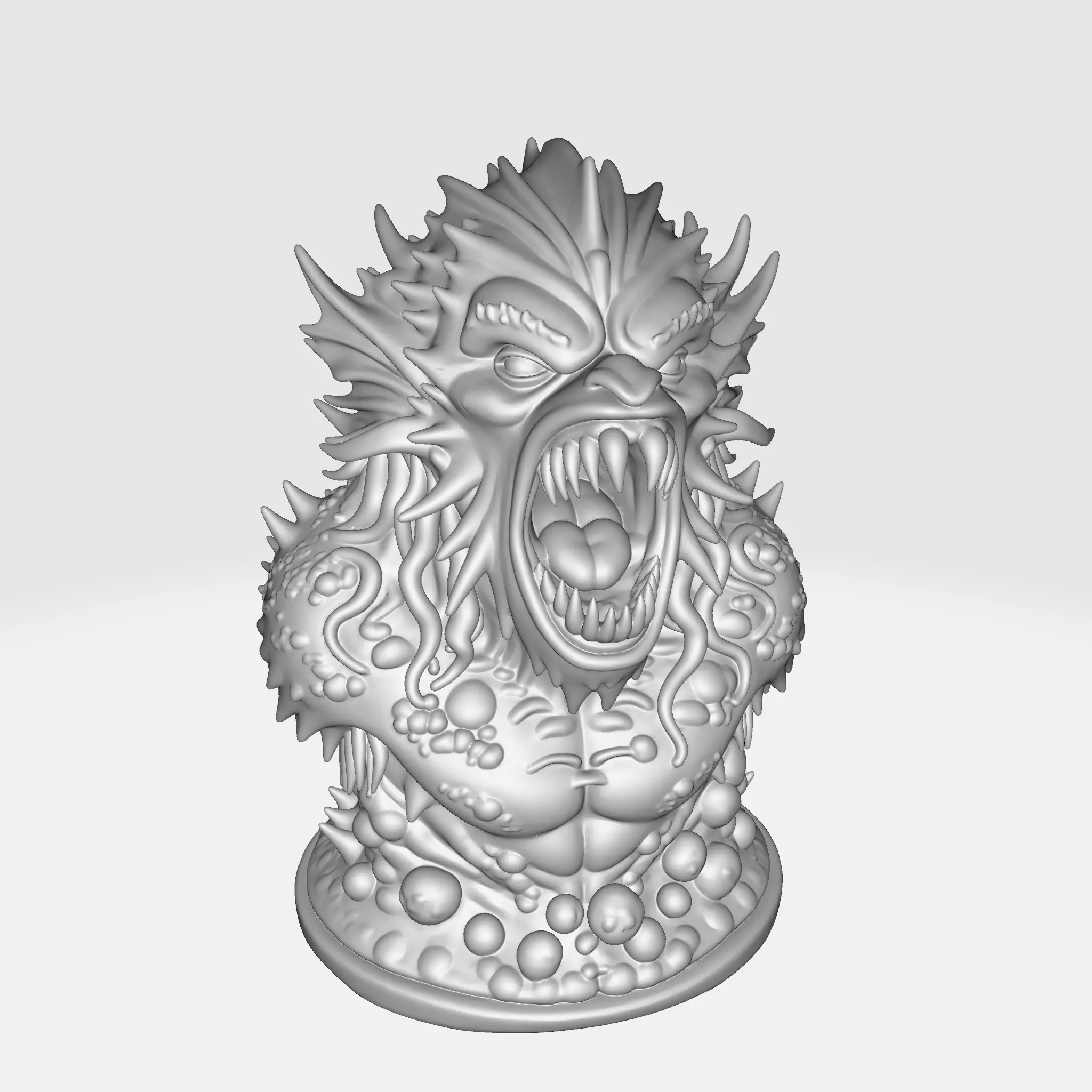 Terrifying Sea Monster Bust Mythical Ocean Creature Statue 3D print model_4