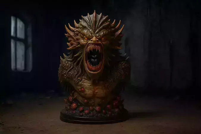 Terrifying Sea Monster Bust Mythical Ocean Creature Statue 