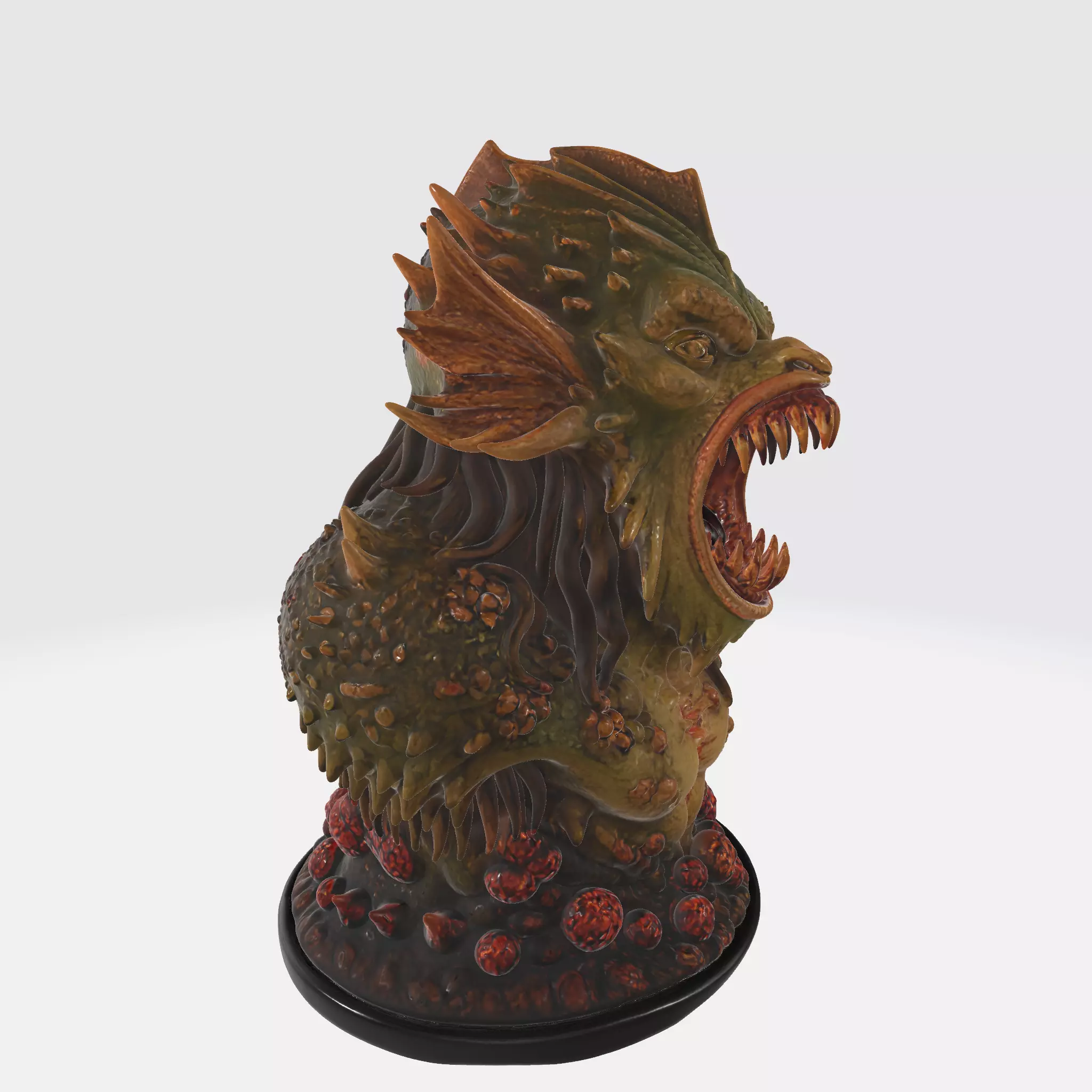 Terrifying Sea Monster Bust Mythical Ocean Creature Statue 3D print model_2