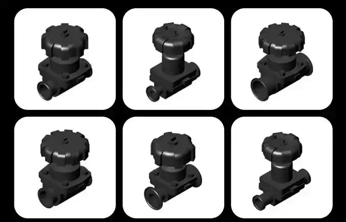 Sanitary Diaphragm Valve Complete Set Hand 1-2 in to 2-1-2 in