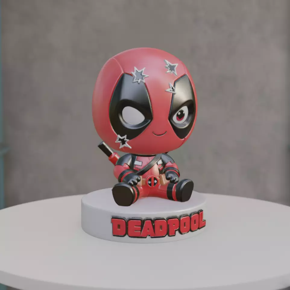 Deadpool Chibi Figurine Printable 3D print model