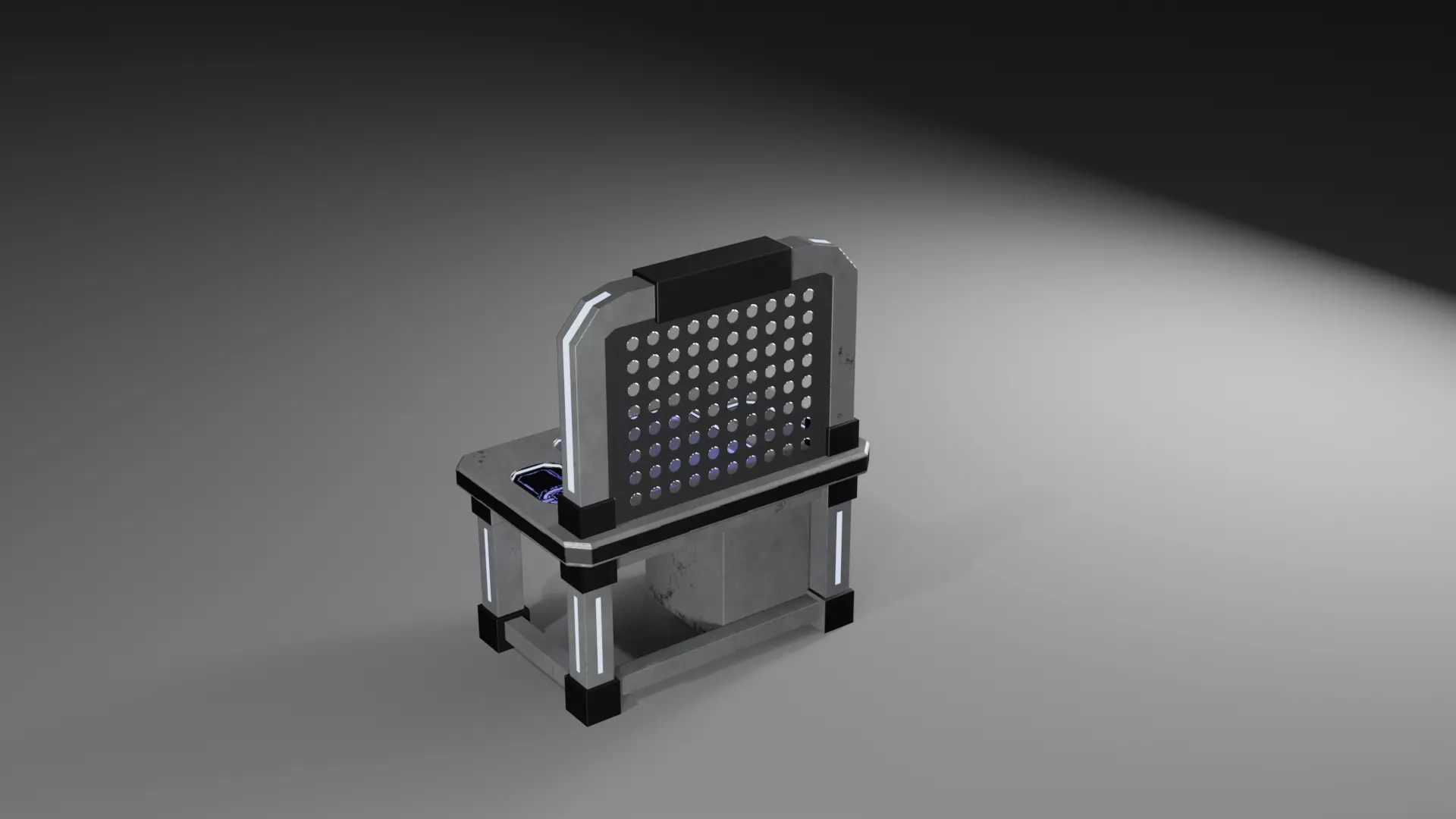 Workbench Industrial Sci-Fi Workshop Table  Low-Poly Game Asset Low-poly 3D model_4