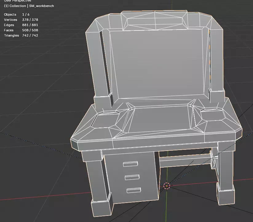 Workbench Industrial Sci-Fi Workshop Table  Low-Poly Game Asset Low-poly 3D model_10