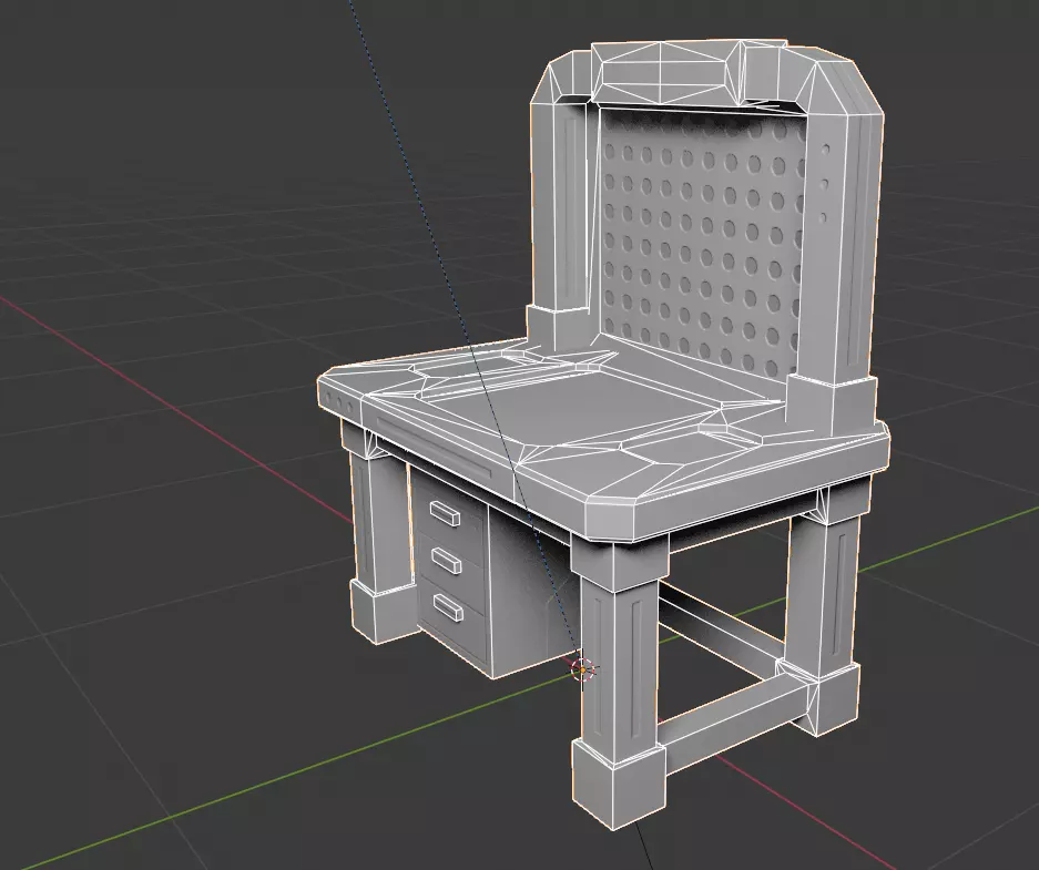 Workbench Industrial Sci-Fi Workshop Table  Low-Poly Game Asset Low-poly 3D model_11