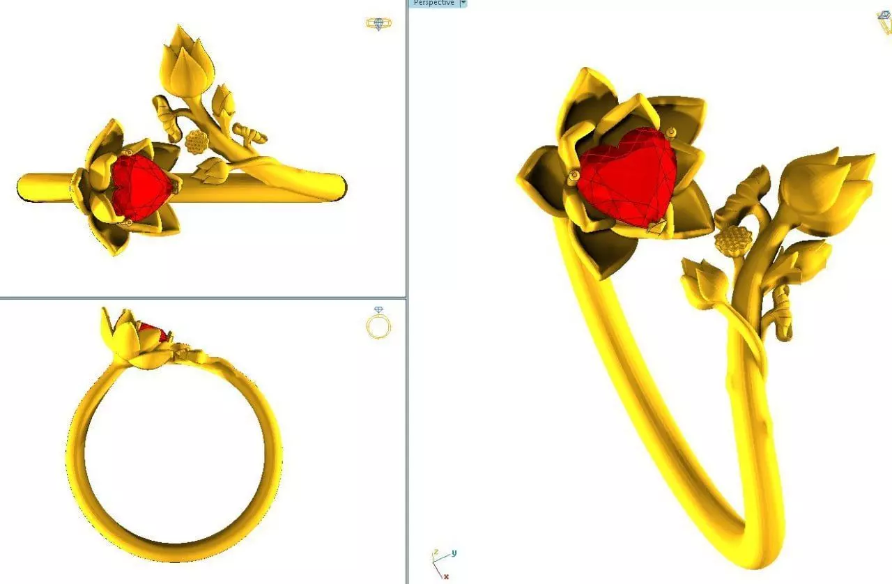 Ring lotus 3D print model_0