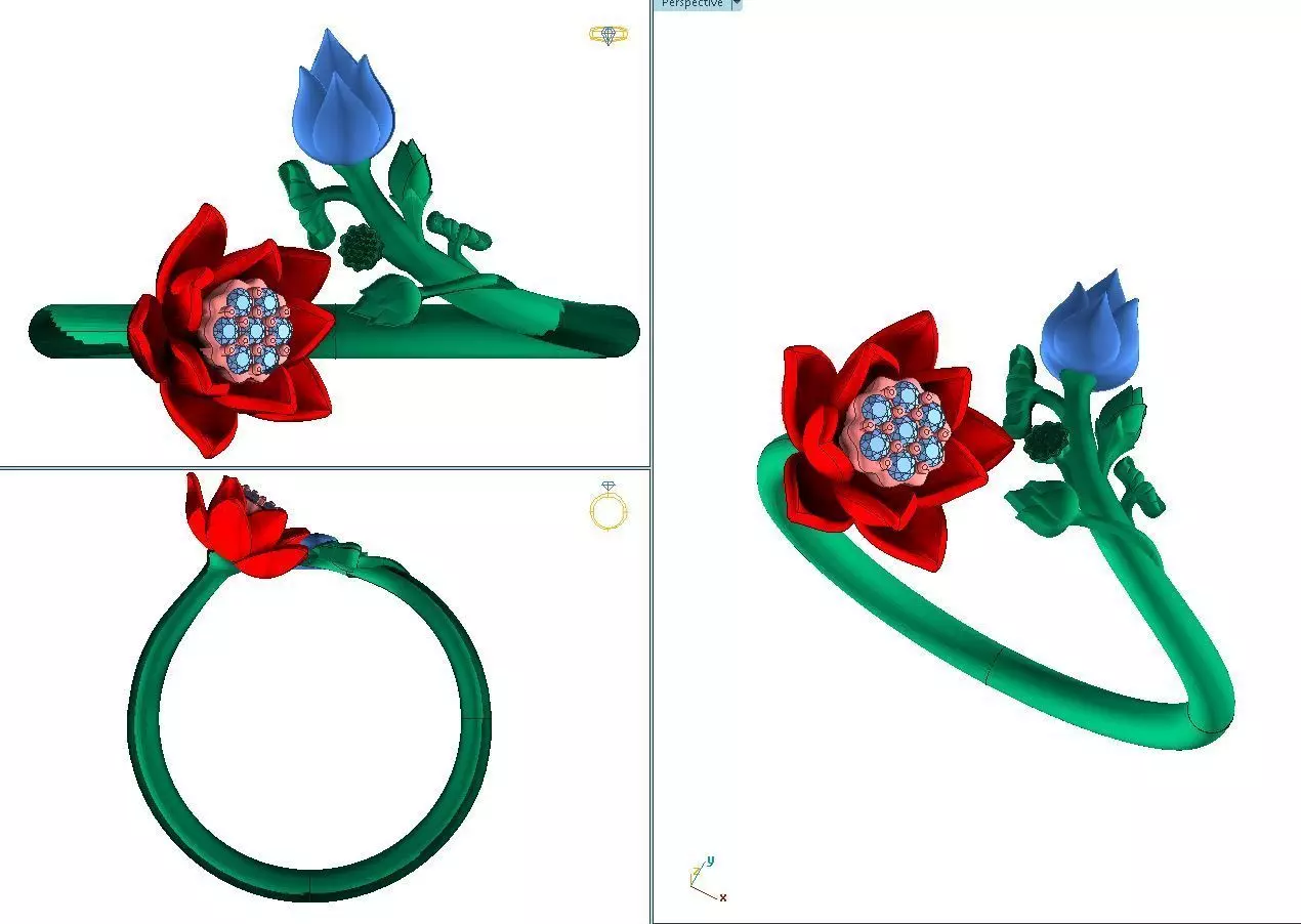 Ring lotus 3D print model_1