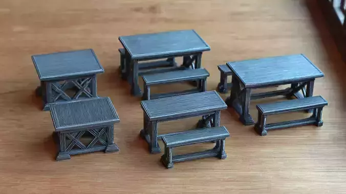 Fantasy tables for 3D print to wargaming