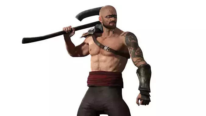 Viking Warrior Low-poly 3D model