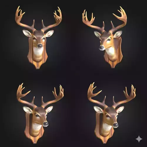 Geometric Deer Head Wall Trophy 3D Modern Decorative Sculpture