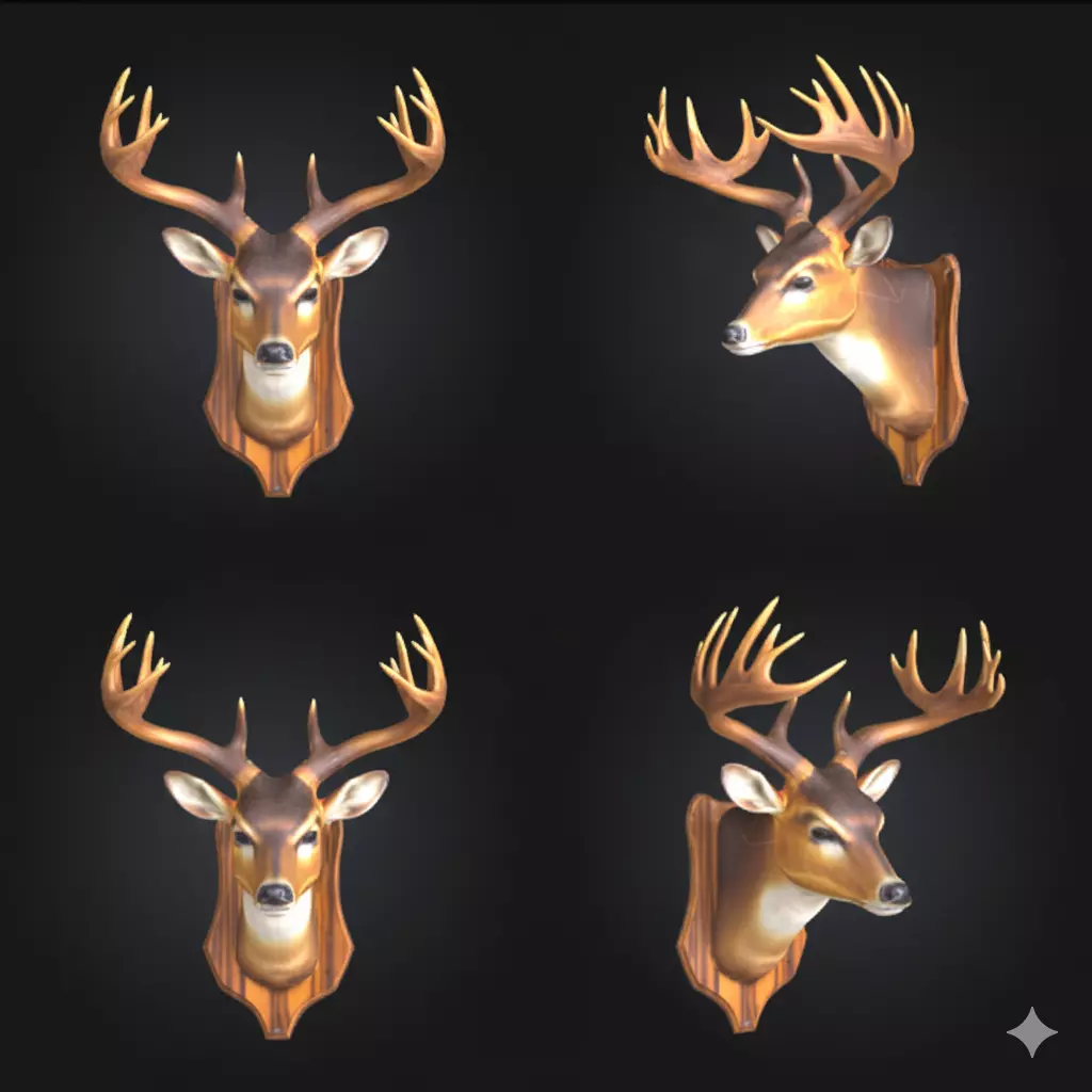 Geometric Deer Head Wall Trophy 3D Modern Decorative Sculpture Free 3D print model_1