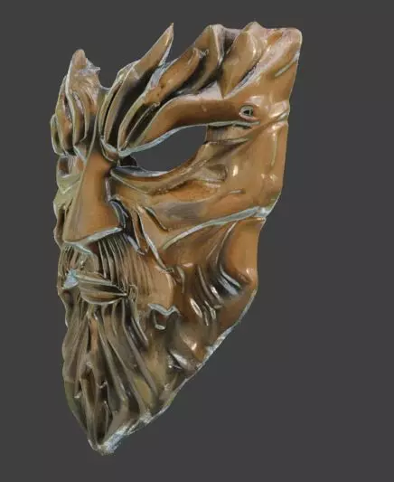 Gold Eternal Warden Mask Fantasy LARP Cosplay Costume 3D print model_2