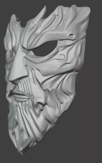 Gold Eternal Warden Mask Fantasy LARP Cosplay Costume 3D print model_3