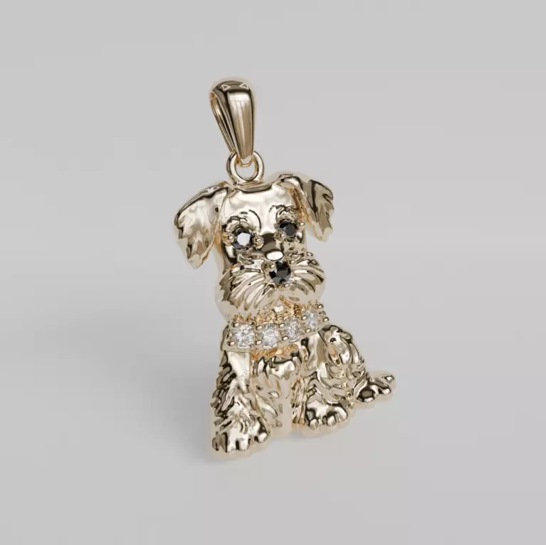 pendant schnauzer 3D print model_1