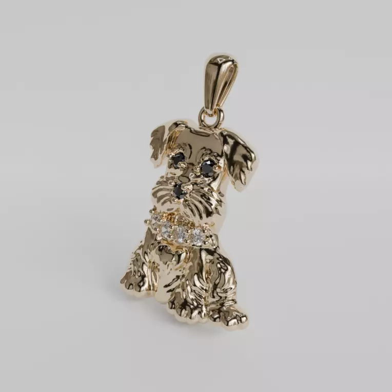 pendant schnauzer 3D print model_5