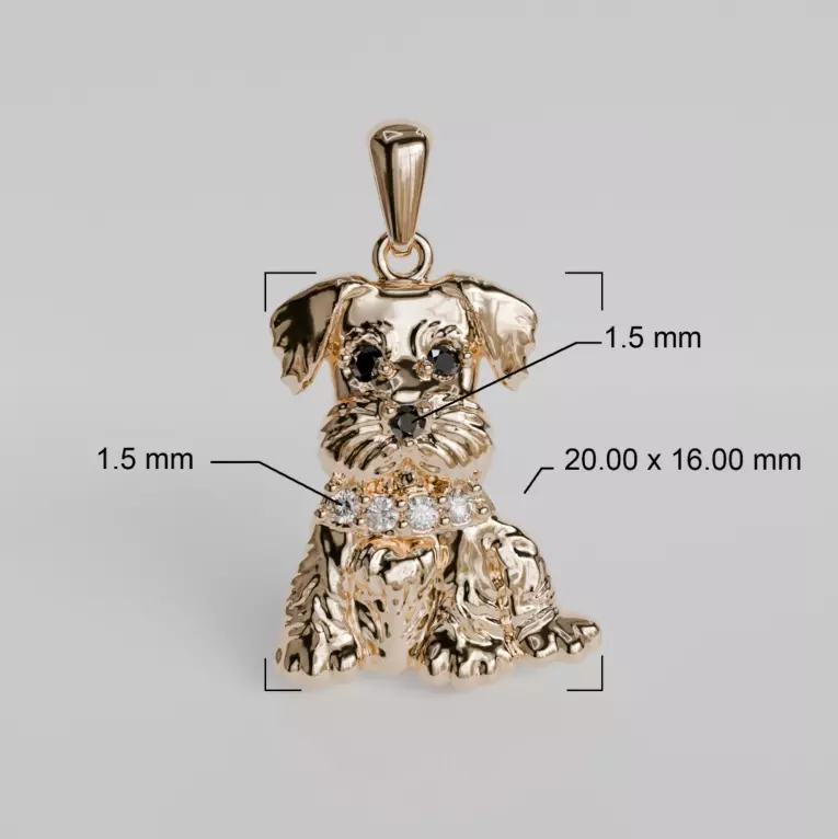 pendant schnauzer 3D print model_0