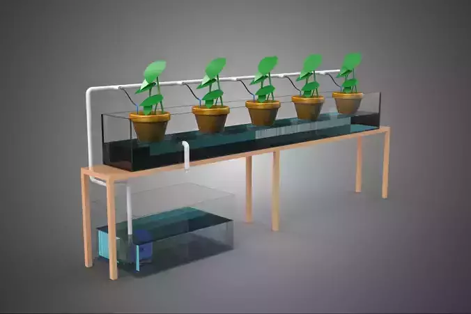 HYDROPONIC GROWTH PLANT FARMING DRIP IRRIGATION SYSTEM GARDENING 3D model